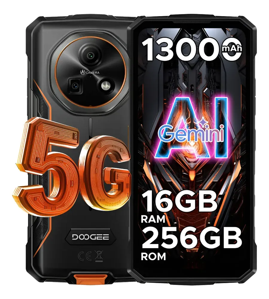 Doogee Fire 7 5g Teléfono Móviles Android 15 Celular Resistente 13000mah Batería 16gb Ram+256gb Rom 6.56hd+90hz 64mp Cámara Nfc