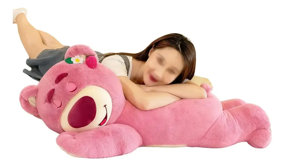 Peluche Grande Diseño Oso Rosa Acostado Con Aroma Lotso 120cm,juguete Para Bebés Regalo Para Niños Y Niñas Regalo Perfecto