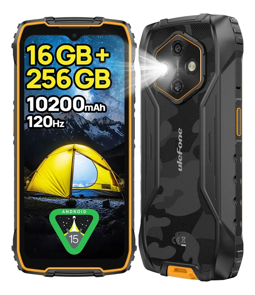 Celular Ulefone Rugking 4 Pro Dual Sim Al Teléfono Resistente Batería 10200 Mah 16gb Ram 256gb Android 15 Pantalla De 6,56 120hz 48mp Widevine L1