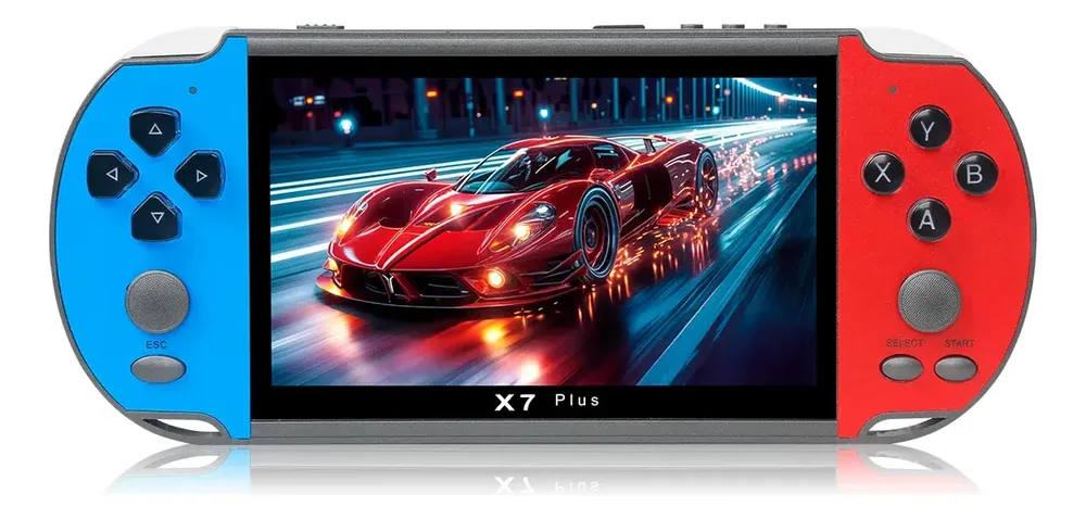 X7 Plus Consola Portatil Con Doble Rocker Pantalla Fhd 5.1 Celeste