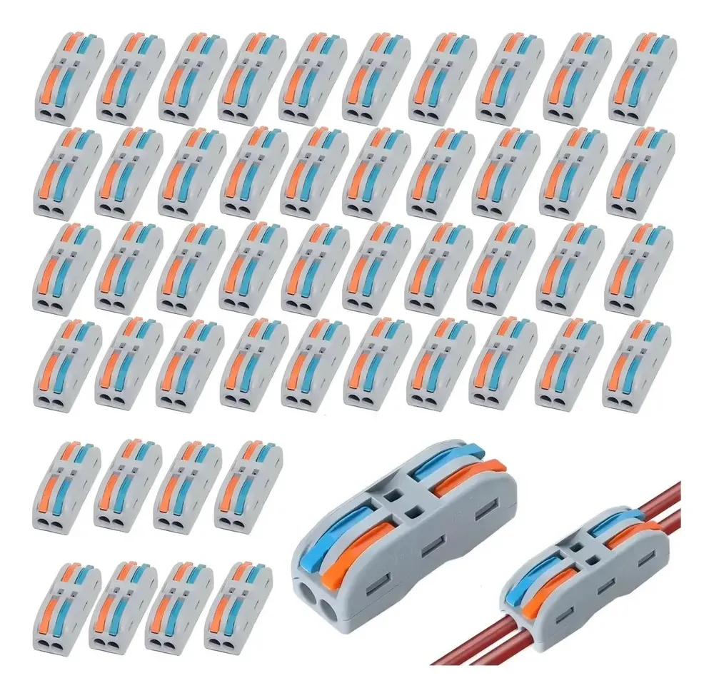 Conectores Rápidos De Cable, Paquete De 50 Unidades, Conector De 2 Pines Para Cable Eléctrico, Universal Para Cables Sólidos Y Flexibles, Accesorio De Instalación Eléctrica