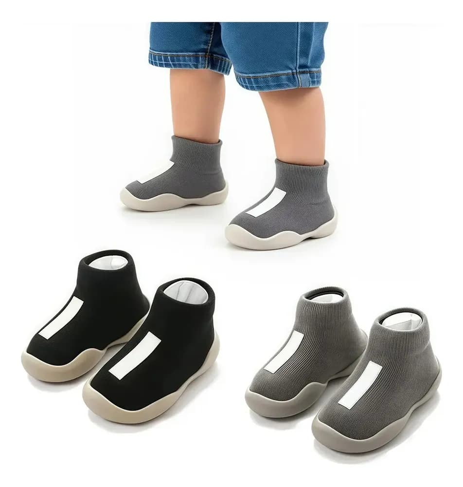 2 Pares Zapatos Calcetin Pantufla Bebe Suela Antiderrapante
