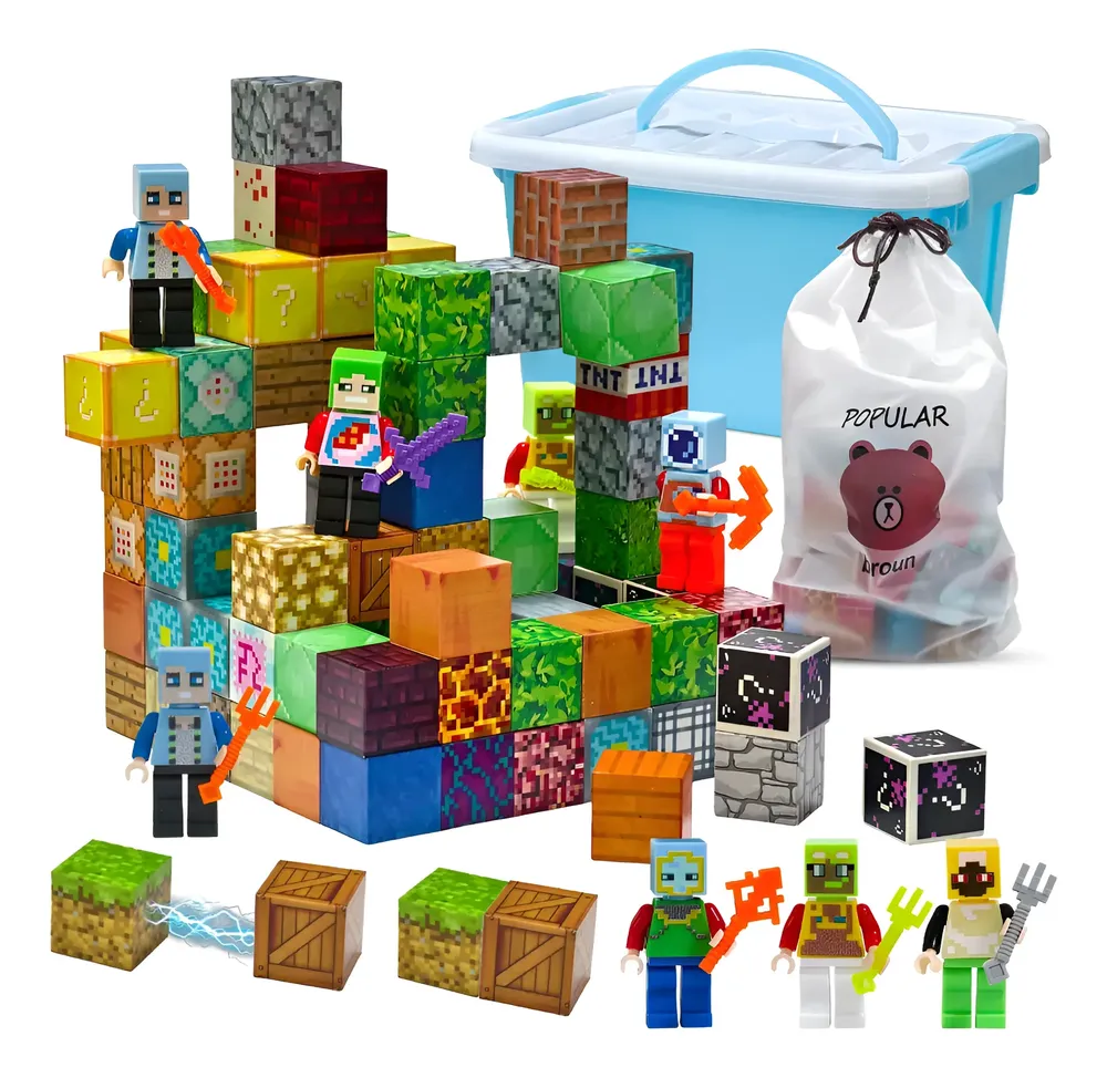 102 Pcs Bloques Magnéticos Juegos Patron Armar Imán De Cubos