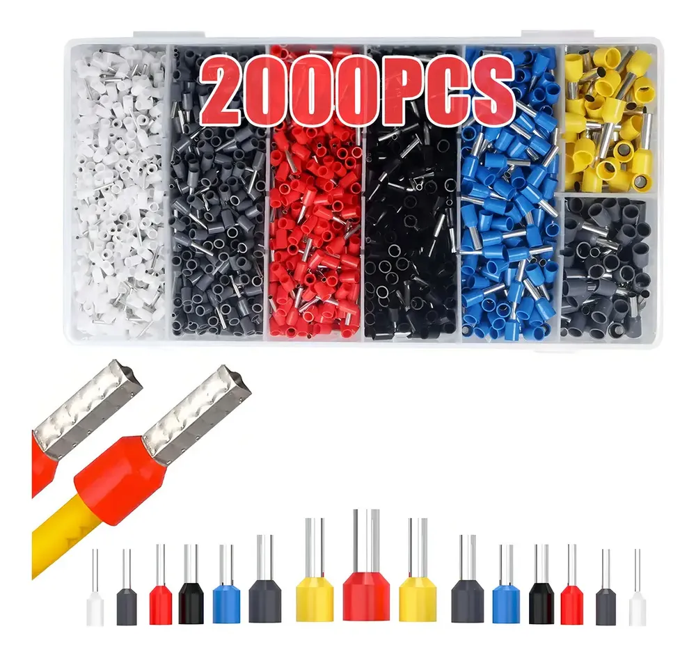 2000pcs Terminales Aisladas Conectores Para Cable Eléctricos