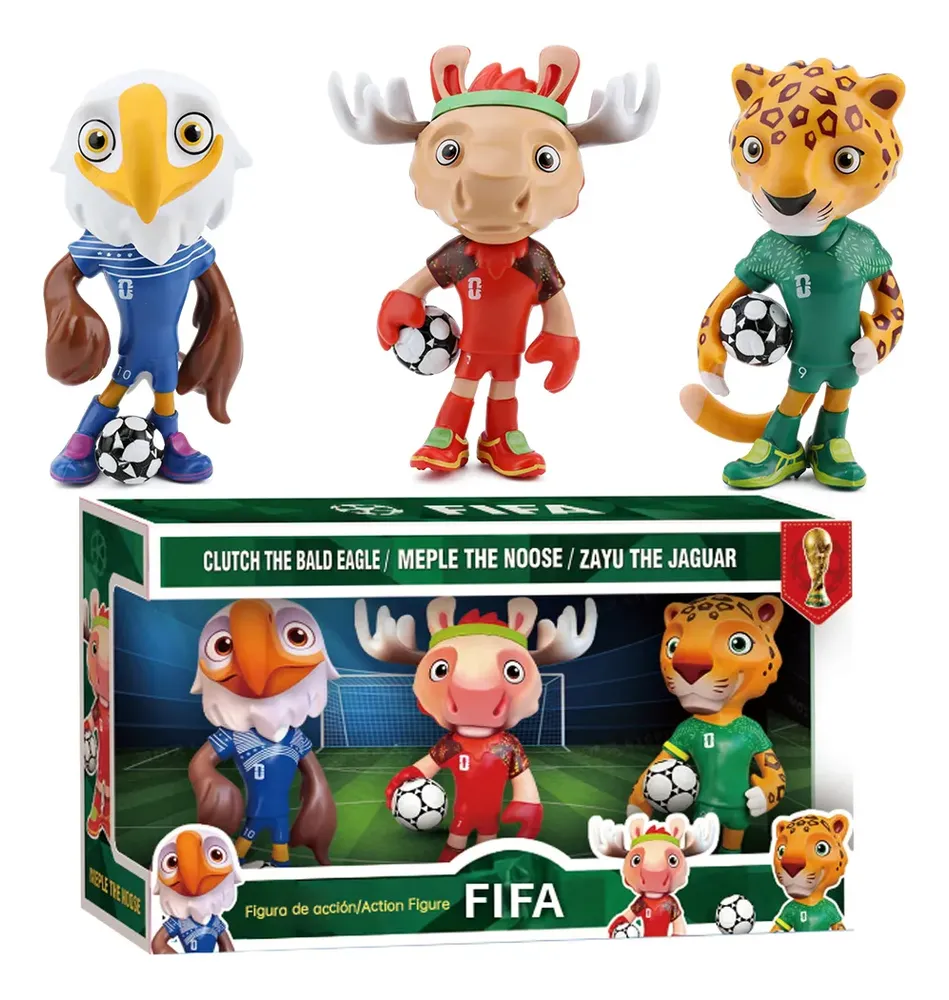 Set De 3 Figuras Mascotas Copa Mundial 2026