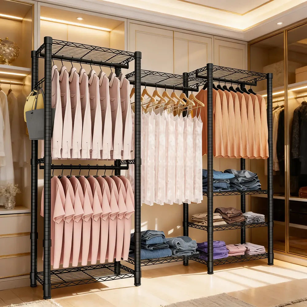 Perchero Metal Rack | Organizador De Ropa Y Accesorios 194cm