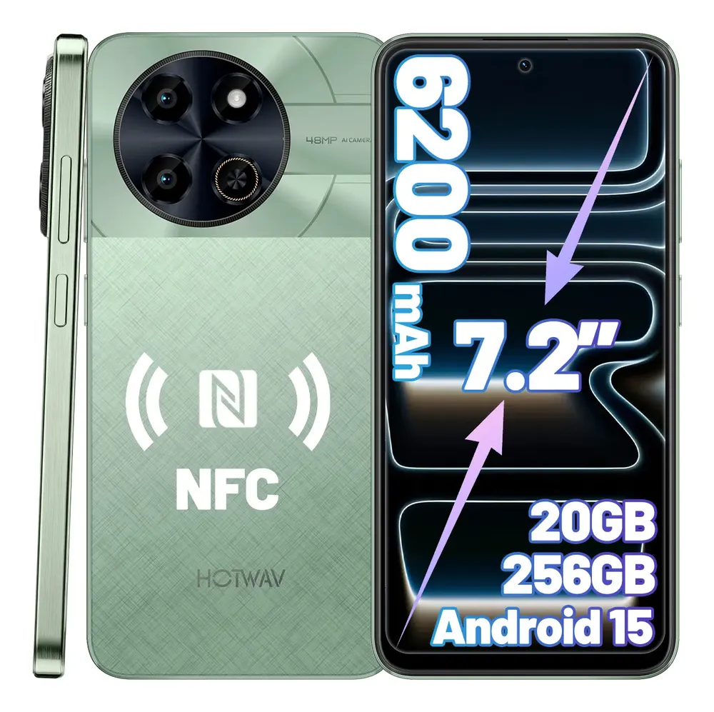 Teléfono Hotwav Note 18 Gt Dual Sim 20 Gb Ram 256 Gb Rom 7,2 Hd Pulgadas Android15 Octa-core 6200 Mah Smartphone Camera De 48+8 Mp