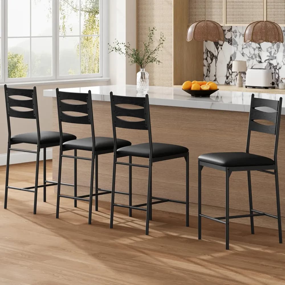 Taburetes De Barra Para Comedor Y Cocina Con Respaldo Curvad