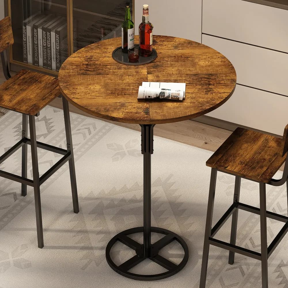 Mesa De Restaurante Bar Alta Redonda 60cm Cafetería Cocina