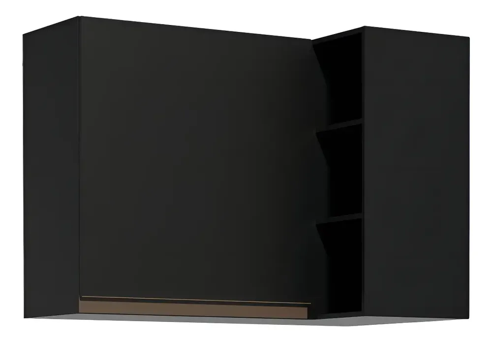 Alacena Gabinete Superior De Esquina Cocina Madesa Reims Nn Color Negro