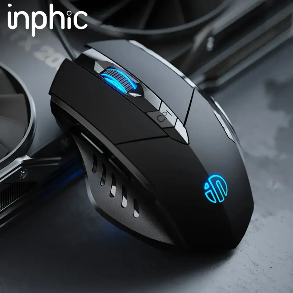 Mouse Gamer RGB 7200 DPI Iluminado USB Silencioso Ergonómico 6 Botones Para PC Laptop Gaming