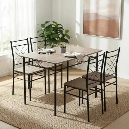 Comedor De 4 Sillas Mesa Cocina Restaurante Con 4 Sillas
