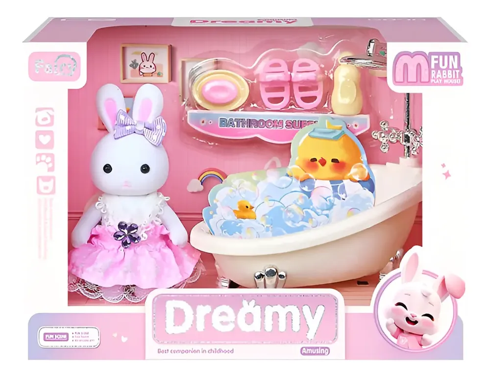 Juguete Set Dreamy Conejito Con Bañera Y Accesorios Incluido