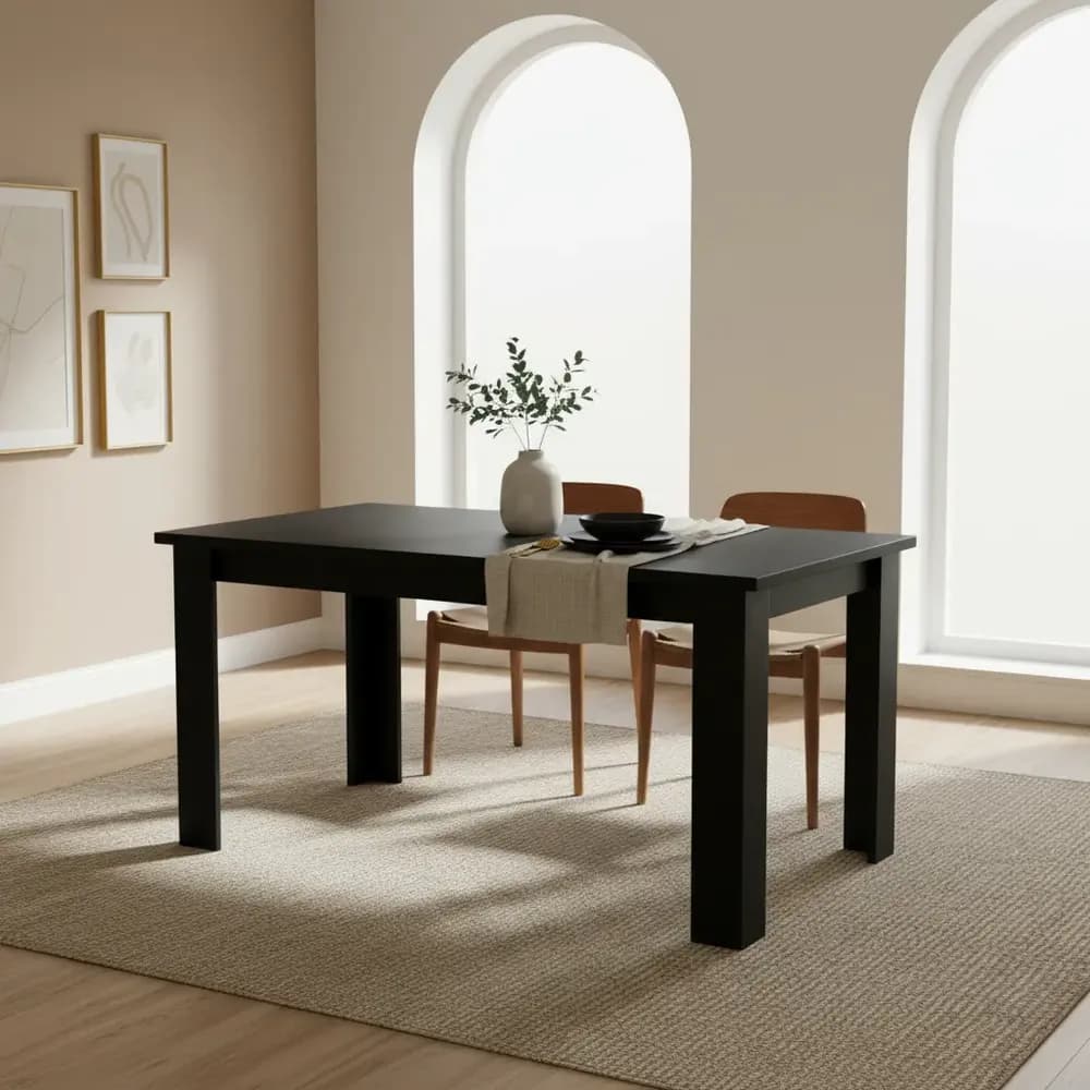 Mesa De Comedor Madesa Rectangular Tablero Madera 5231 Negro