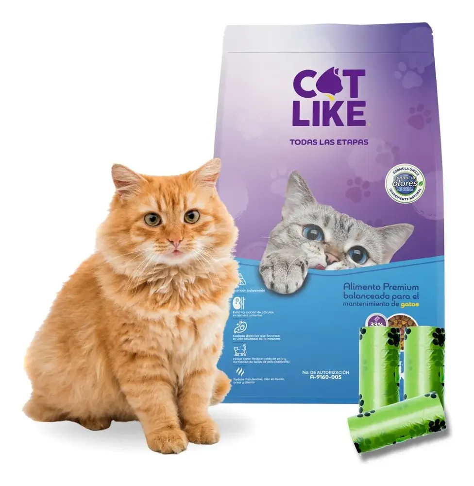 Alimento Gato Cat Like 4kg 33% Prot. + Bolsa