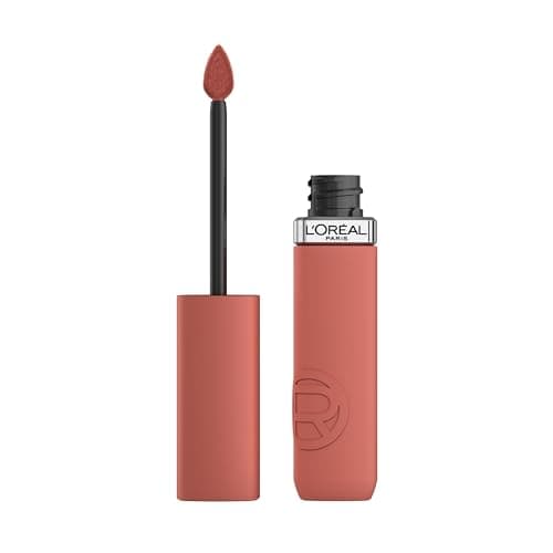 L’Oréal Paris Infaillible Le Matte Resistance Labial Líquido de Larga Duración por 16H, a Prueba de Agua, Color Intenso, con Ácido Hialurónico, Tono Rose Heat