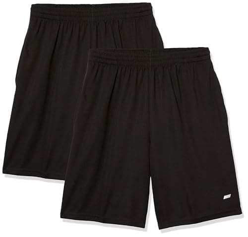 Amazon Essentials Men's Performance Tech Loose-Fit Shorts (Available in Big & Tall), Pack of 2, Black, 3X-Large Big