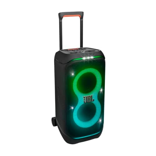 JBL Partybox Stage 320 Bocina Portátil Efecto Luz LED, Bluetooth, 240W de Potencia, Reproducción 18 Horas, Ruedas de Transporte - Negro