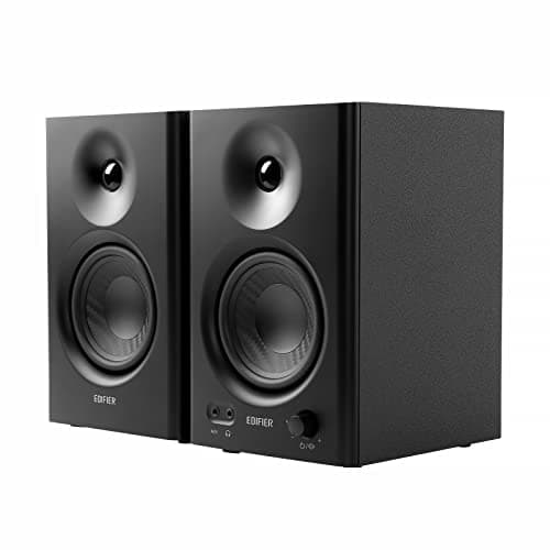 Edifier MR4 Altavoces de Monitor de Estudio alimentados, Altavoz Activo de Monitor de Campo cercano de 4 Pulgadas, Color Negro (par)