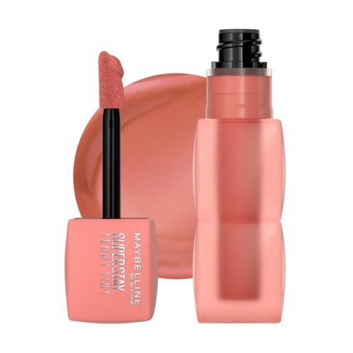 Maybelline Super Stay Teddy Tint, Tinta para Labios Mate Difuminado, Larga Duración 12 Horas, Textura Suave, No Transfiere, A Prueba de Bebidas y Besos, Tono Current Mood, 5 ml