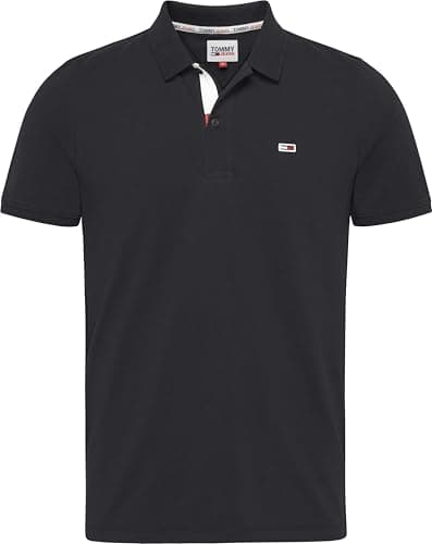Tommy Hilfiger Polo Corte Ajustado para Hombre, Negro, G