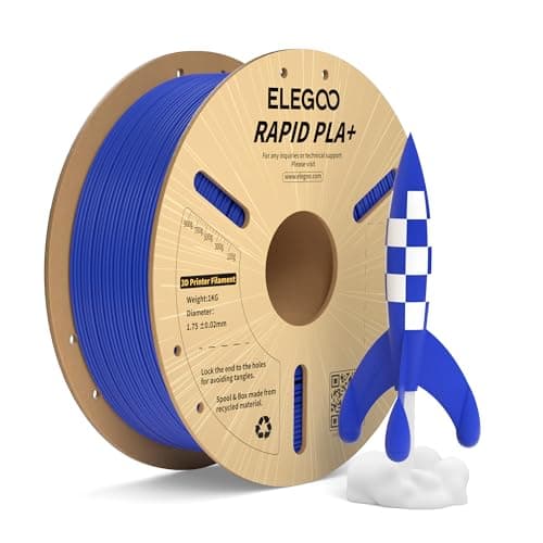 ELEGOO Filamento Rapid PLA Plus 1,75 1KG Azul, Filamento para Impresora 3D PLA+ para impresión de alta velocidad de 30-600 mm/s, Precisión Dimensional +/- 0,02 mm, Carrete de cartón 1 kg (2,2 lbs)