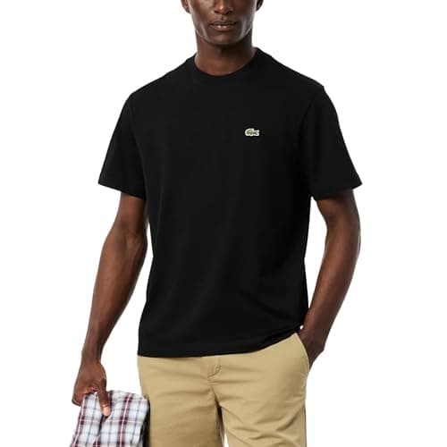 Lacoste - Playera de Manga Corta para Hombre, Ajuste clásico, Cuello Redondo, Negro -, 4X-Large