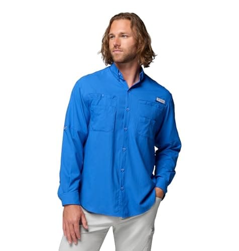 Columbia Tamiami II Camisa de manga larga, talla grande, azul intenso