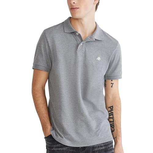 Aeropostale - Polo para Hombre, Gris Claro Jaspeado, 3X-Large
