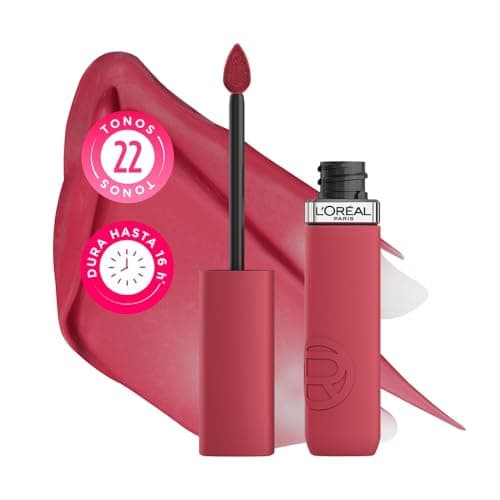 L’Oréal Paris Infaillible Le Matte Resistance Labial Líquido de Larga Duración por 16H, a Prueba de Agua, Color Intenso, con Ácido Hialurónico, Tono First Move