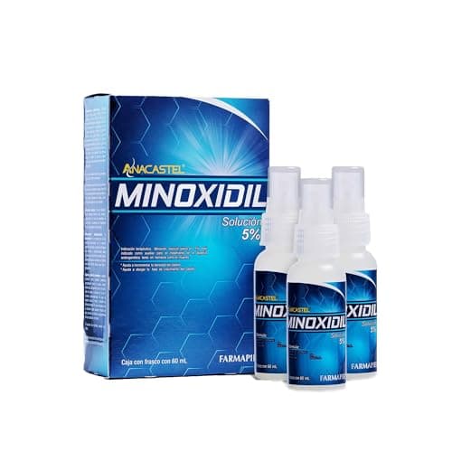 Anacastel Minoxidil 5% Solución en Spray para Cabello, Barba y Bigote | Tratamiento Capilar Anticaída para 3 Meses de Crecimiento del Cabello | Para Hombres y Mujeres | 3 Frascos I 180 ml