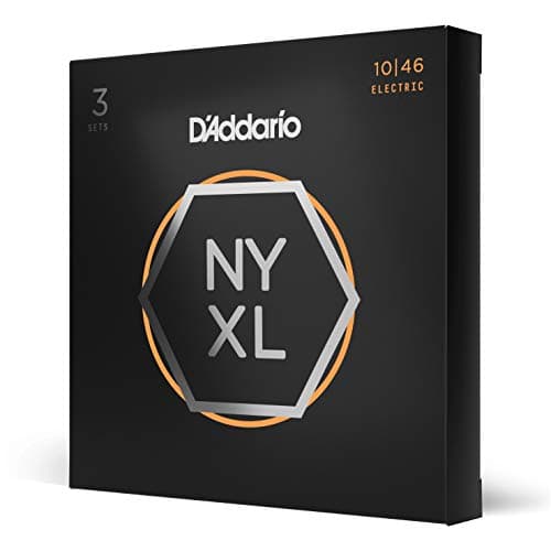 D'Addario | NYXL Pack | Cuerdas para Guitarra Eléctrica | Calibre ligero regular, 10-46 | 3 sets de 6 cuerdas (18) | Níquel | NYXL1046-3P