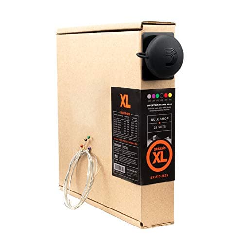 D'Addario | Master Pack | Cuerdas para Guitarra Eléctrica | 25 sets, 150 cuerdas | Calibre ligero regular, 10-46 | Enrollado de níquel | EXL110-B25 | Sonido potente y sustain prolongado