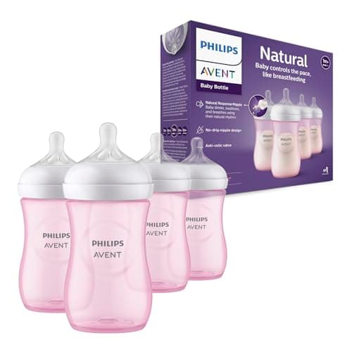 Philips Avent BiberĂłn Natural Responseâcon vĂĄlvula anticĂłlicosâ9 oz/260 mlâ1 m+â4 pzsâSCY903/14