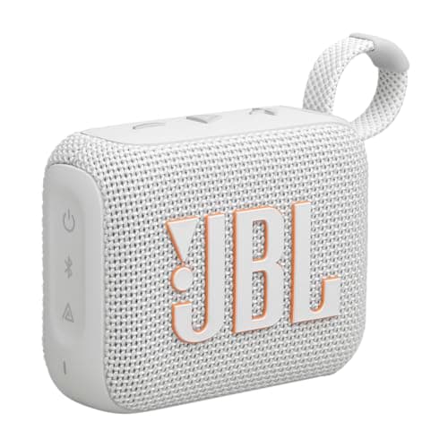 JBL Go 4 Bocina Portátil Bluetooth, 4.2W de Potencia, Reproducción 7 Horas, Resistente al Agua y al Polvo IP67 - Blanco