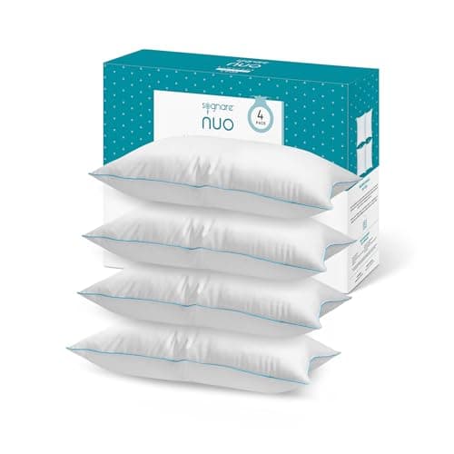 Sognare Nuo Almohada 4 Pack Tamaño King Size Relleno Semi Firme con Microfibras de Gel, Lavable Hipoalergénica, 100 Noches de Garantía.