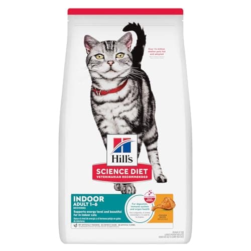 Hill's Science Diet Adult Indoor, Croquetas para Gato Adulto de Interiores Sabor Pollo 7kg, Alimento para Gato Que Apoya la Digestión Saludable, el Control de Peso y la Salud del Corazón.