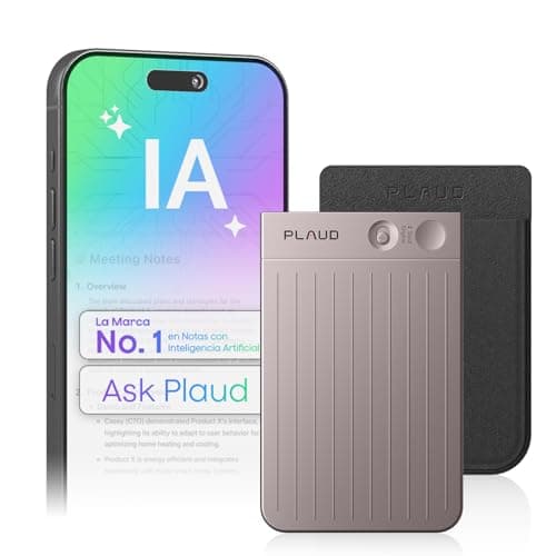 Plaud Note Grabadora de Voz IA - Transcribe y Resume con tecnología de IA - Soporta 112 Idiomas, 64GB de Memoria, Control de reunión con App, lección, Llamada, entrevista (Funda Incluida)