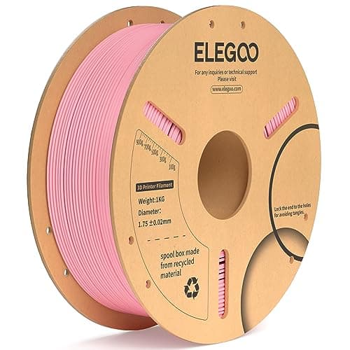 ELEGOO Filamento PLA Plus 1,75 1KG Rosa, PLA+ Filamento para impresora 3D más resistente y resistente Precisión dimensional profesional +/- 0,02 mm, Carrete Filamento 3D,para Mayoría Impresoras 3D